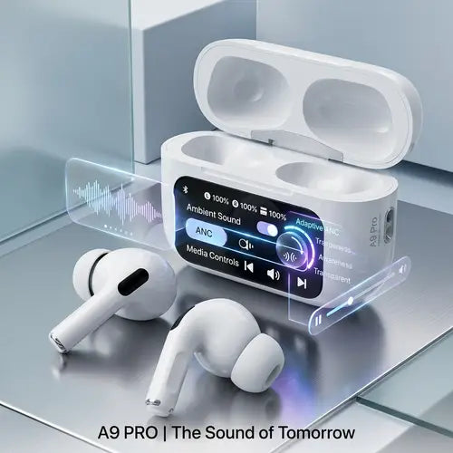 A9 Pro Airpods Wireless Earbuds with Full Touch Screen Case & ANC/ENC