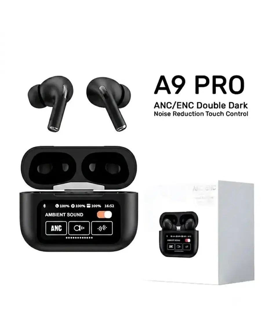 A9 Pro Airpods Wireless Earbuds with Full Touch Screen Case & ANC/ENC